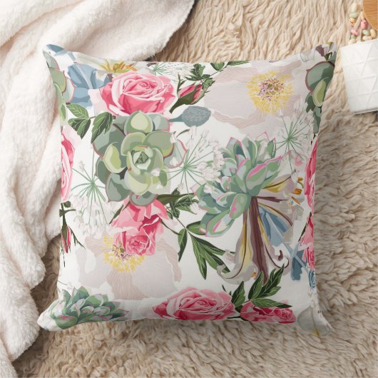 Vibrant Blossoms: Colorful Abstract Flowers Kussen (Deken)
