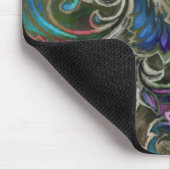 Vibrant Blue Abstract Damask Muismat (Hoek)