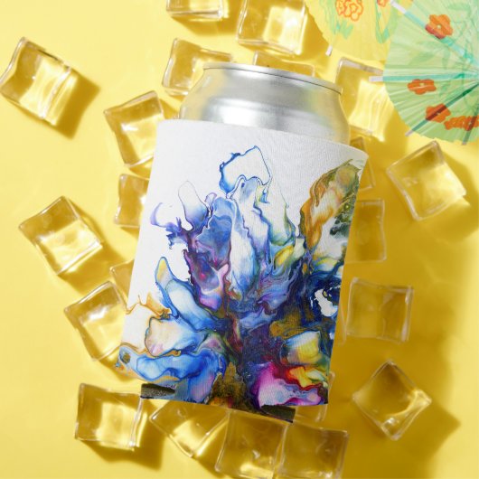 Vibrant Blue Abstract Fluid Art Agate Canvas tas Blikjeskoeler (Insitu Zomer)