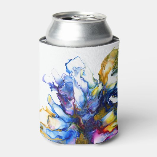 Vibrant Blue Abstract Fluid Art Agate Canvas tas Blikjeskoeler (Blikje Voorkant)