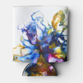 Vibrant Blue Abstract Fluid Art Agate Canvas tas Blikjeskoeler (Voorkant)