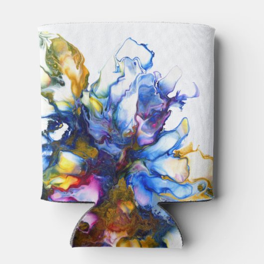 Vibrant Blue Abstract Fluid Art Agate Canvas tas Blikjeskoeler (Achterkant)