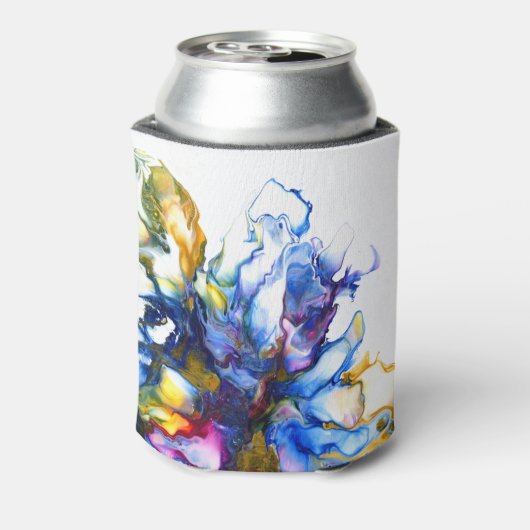 Vibrant Blue Abstract Fluid Art Agate Canvas tas Blikjeskoeler (Blikje Achterkant)