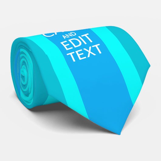 Vibrant Blue Aqua Keep Calm Jouw tekst Union Jack Stropdas (Opgerold)