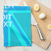 Vibrant Blue Aqua Keep Calm Jouw tekst Union Jack Theedoek (Quarter Fold)