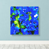 Vibrant Blue Bougainvillea Flowers Canvas Afdruk (Insitu (Houten vloer))