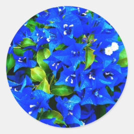 Vibrant Blue Bougainvillea Flowers Ronde Sticker