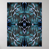 Vibrant Blue Dahlia Flower Abstract Art Poster (Voorkant)