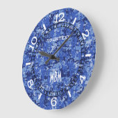 Vibrant Blue Digital Camo Camouflage Dial on a Grote Klok (Hoek)