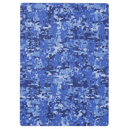 Vibrant Blue Digital Camo Camouflage Textuur Klembord (Achterkant)