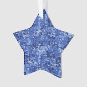 Vibrant Blue Digital Camo Camouflage Textuur Ornament (voorkant)