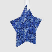 Vibrant Blue Digital Camo Camouflage Textuur Ornament (voorkant)