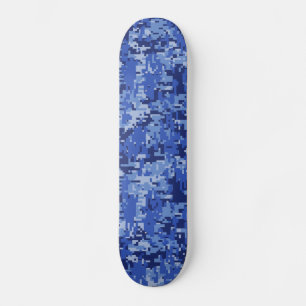Vibrant Blue Digital Camo Camouflage Textuur Persoonlijk Skateboard
