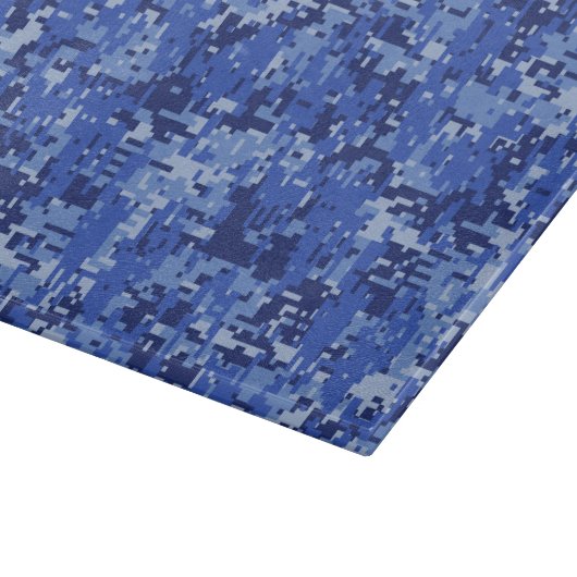 Vibrant Blue Digital Camo Camouflage Textuur Snijplank (Hoek)