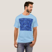 Vibrant Blue Digital Camo Camouflage Textuur T-shirt (Voorkant volledig)
