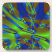 Vibrant Blue en Green Splashes Onderzetter (Voorkant)