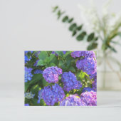 Vibrant Blue en Paarse hydrangeas Briefkaart (Staand voorkant)