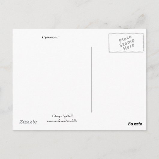 Vibrant Blue en Paarse hydrangeas Briefkaart (Achterkant)