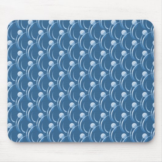 Vibrant Blue Fancy Swirls Mousepad Muismat (Voorkant)