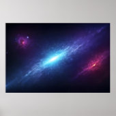 Vibrant Blue Galaxy Supernova Outer Space Poster (Voorkant)
