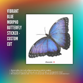 Vibrant Blue Morpho Butterfly Sticker - Custom Cut