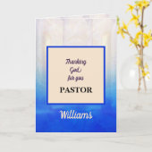 Vibrant Blue Pastor Appreciation Card Kaart (Gele Bloem)