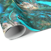 Vibrant Blue Peacococo in met gepante staart Cadeaupapier (Rol Hoek)