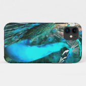 Vibrant Blue Peacococo in met gepante staart Case-Mate iPhone Case (Achterkant (horizontaal))