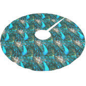 Vibrant Blue Peacococo in met gepante staart Kerstboom Rok (Gekanteld)