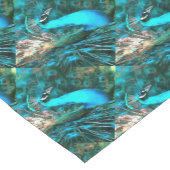 Vibrant Blue Peacococo in met gepante staart Korte Tafelloper (Hoek)