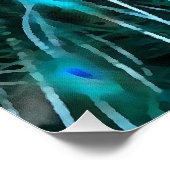 Vibrant Blue Peacococo in met gepante staart Poster (Hoek)