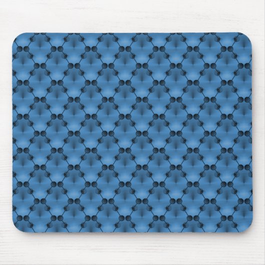 Vibrant Blue Retro Funk Circles Mousepad Muismat (Voorkant)