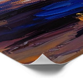 Vibrant Blue & Yellow Sunflower Expressionist Poster (Hoek)