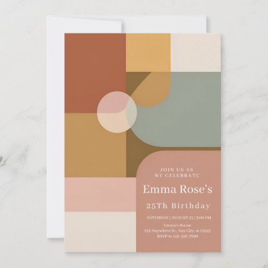 Vibrant Boho Birthday Party Kaart (Voorkant)