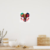 Vibrant Boho Chic Elephant Poster (Keuken)