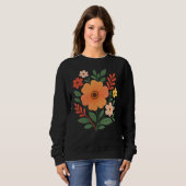 Vibrant Boho Floral Bouquet Women's Sweatshirt (Voorkant volledig)