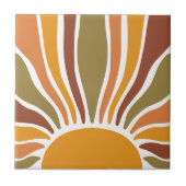 Vibrant Boho Terracotta Gold Sun Tegeltje (Voorkant)