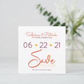 Vibrant BOHO Tuscany Burgundy Coral Save the Date Kaart (Staand voorkant)