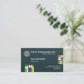 Vibrant Bold Colorful Pencil Directeur Visitekaartje (Staand voorkant)