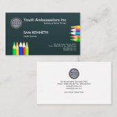 Vibrant Bold Colorful Pencil Directeur Visitekaartje (Voorkant / Achterkant)