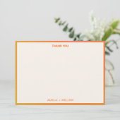 Vibrant Bold Orange Pink Gradient Custom Wedding Bedankkaart (Staand voorkant)