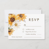 Vibrant Bold Sunshine Floral Wedding RSVP Kaartje (Voorkant)
