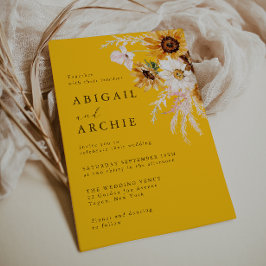 Vibrant Bold Sunshine Sunflowers Floral Wedding Kaart