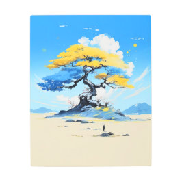 Vibrant Bonsai Landscape Metal Print