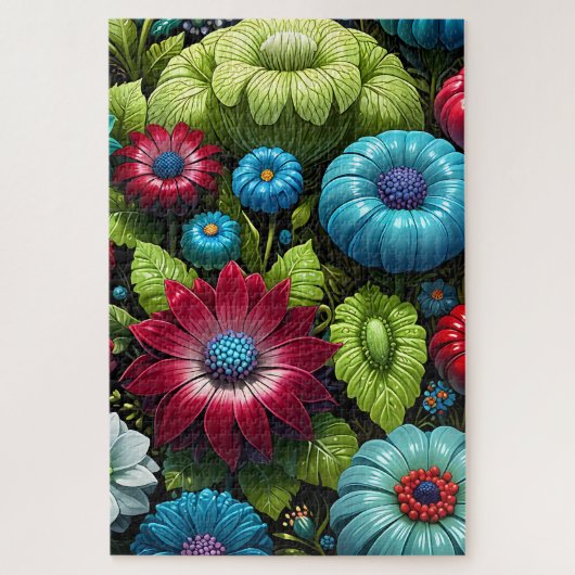 Vibrant Botanical Fantasy Garden Floral Legpuzzel (Verticaal)