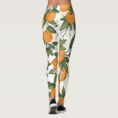Vibrant botanisch Sinaasappel Citrus Summer Clemen Leggings (Achterkant)