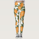 Vibrant botanisch Sinaasappel Citrus Summer Clemen Leggings<br><div class="desc">Dit botanisch geïnspireerde ontwerp is voorzien van levendige sinaasappels en weinig groen</div>