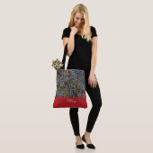 Vibrant Botanische Canvas tas (Op model)