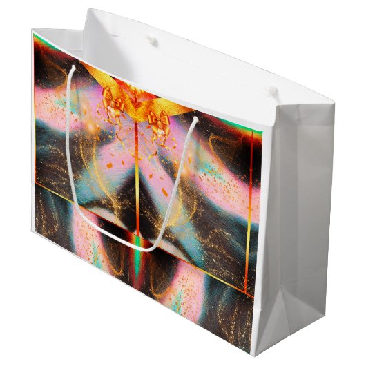 Vibrant Bow Gift Bag Groot Cadeauzakje (Voorkant Gekanteld)