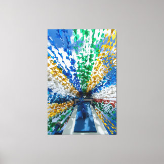 Vibrant Brazilian Festa Junina Colorful Bunting Fl Canvas Afdruk